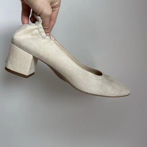 EVERLANE SHOES The Day Heel Suede Cream Size 9